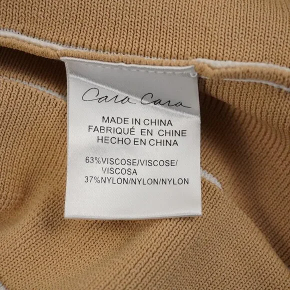 Cara Cara Aurora Two-Tone Striped Midi Dress In Tan Ivory Size Large (NWD) - Picture 9 of 11